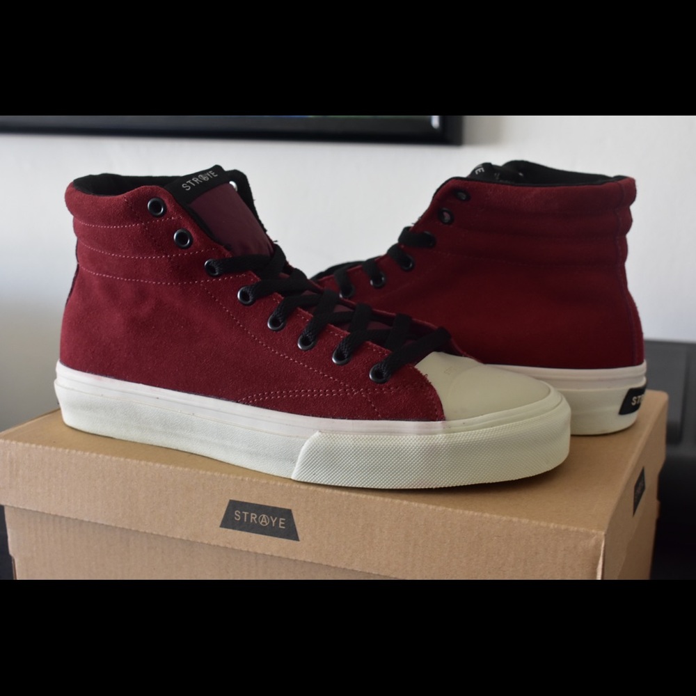 Straye burgundy suede skater shoes